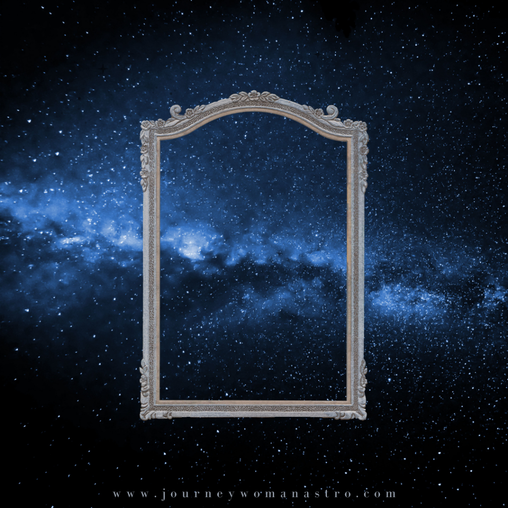 Vintage frame on starry background